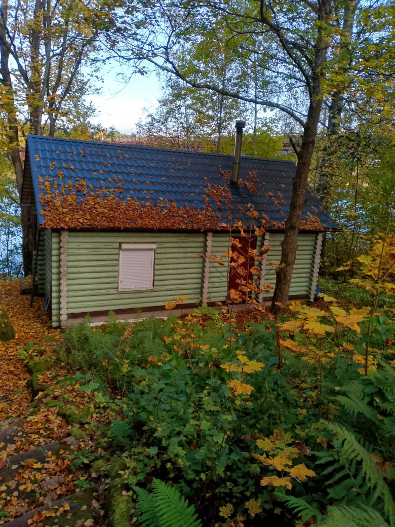 Баня осенью